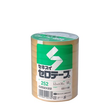 【史代新文具】積水SEKISUI 252玻璃紙膠帶12mm×35Mx10卷 (日本制造)