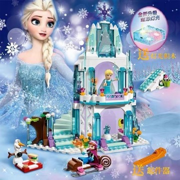 臺灣/✨樂高兼容樂高積木迪士尼公園益智兒童拼裝玩具女孩子冰雪奇緣城堡建築