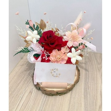 緋戀花語永生花名片座