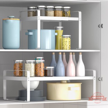 櫥柜分層架伸縮置物架廚房隔板隔層擱架柜內分隔收納臺面桌面架子
