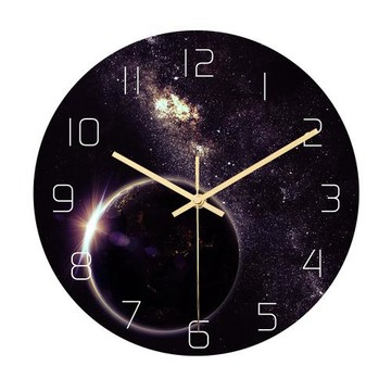 CC022 宇宙天體掛鐘 亞克力材質靜音機芯臥室客廳裝飾時鐘
