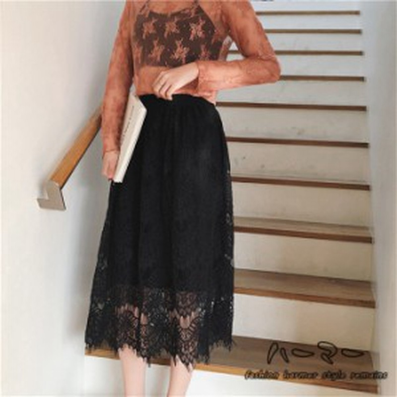 スカート レーススカート ロング丈 マキシ丈 レディース レース チュール フレアスカート 春 夏 秋セクシー ハニーズ レーススカート 通販 Lineポイント最大1 0 Get Lineショッピング