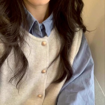 【台灣出貨🔥】 溫柔系杏色小金扣子氣質2025針織馬甲背心女疊穿內搭外搭坎肩上衣