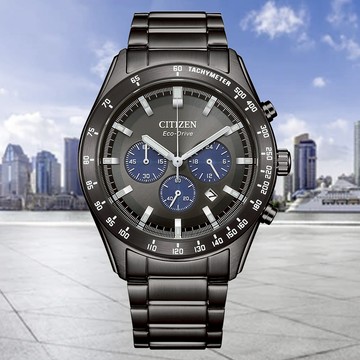 CITIZEN 星辰 Chronograph 光動能 碼錶計時 三眼 男錶 CA4677-50H