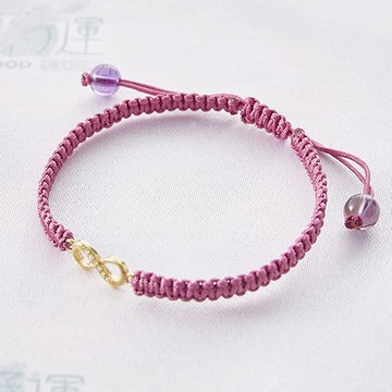 【咕咕好運GoodLuck】 永恆的幸運14K金手鍊 紫水晶 (含開光)送禮推薦