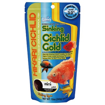 Hikari 高夠力 慈鯛色揚飼料 沉水性 Mini 342g 色揚增豔  1包