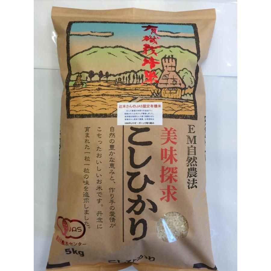 無農薬 お米 有機米 白米 5kg コシヒカリ 自然農法 令和5年産 新米 石川県産 辻本さんの有機栽培米