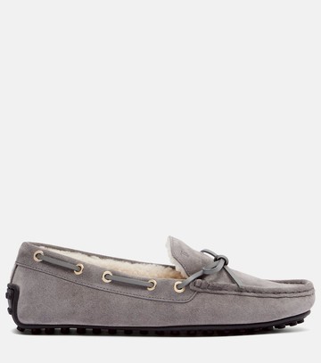 Tod's Gommino shearling-lined suede boat shoes