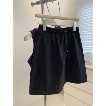 胖妹妹特大碼300斤工裝短裙女A字顯瘦松緊腰防走光高腰半身裙子夏