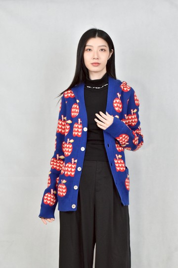 (S) gucci藍色針織蘋果外套