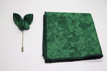 墨绿色油画风口袋巾手工蝴蝶胸针/婚礼配件/搭配神器