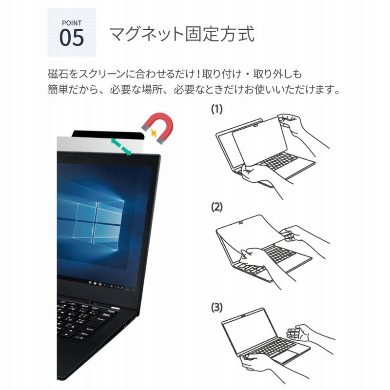 マグネット式 覗見防止フィルター PC 15.6インチ 16:9 パソコン プライバシー 保護 フィルム 覗き見防止 ブルーライトカット 通販  LINEポイント最大0.5%GET LINEショッピング