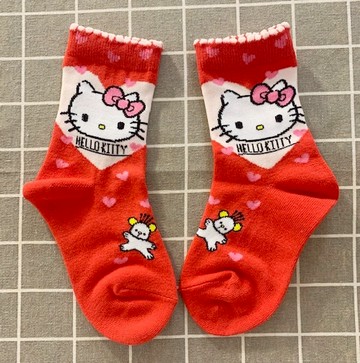 【震撼精品百貨】Hello Kitty 凱蒂貓~三麗鷗 KITTY兒童襪子(14~19CM)-紅心#52897