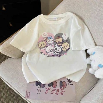 【臺灣-出貨】吉伊卡哇chiikawa衣服2025夏裝短袖男女童純棉t恤小學生時髦上衣LJS36