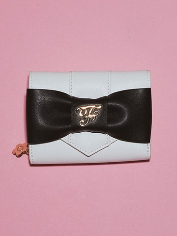 MARY QUANT聯名-極簡黑白蝴蝶結三折短夾(08000109800) - Maison de FLEUR