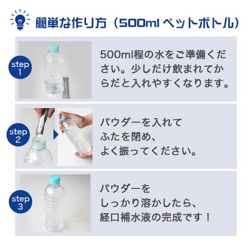 経口補水液 （20包） 熱中症 対策 個包装 500ml ペットボトル 20本分