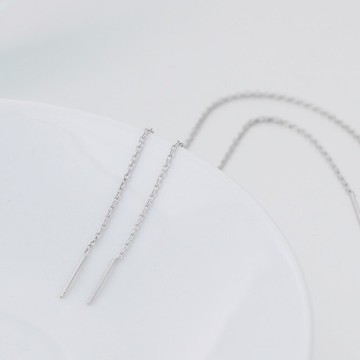 925純銀耳環線型耳飾-長款時尚簡約百搭生日情人節禮物女飾品2色73jc19【獨家進口】【米蘭精品】