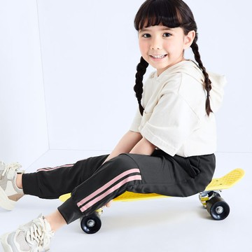 舒適.MIT永續環保材質-抗UV吸排抗菌條紋印花束口長褲-童裝