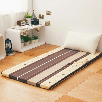 LAMINA 樂米娜 雅蓆兩用透氣床墊  小花條紋 咖啡色  單人(180 x 90 x 5cm)  5cm