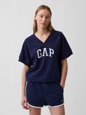 法式毛圈布寬鬆版Gap Logo V領大學T