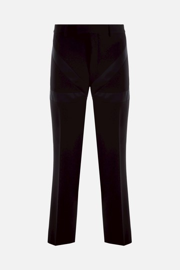 FERRAGAMO wool straight-leg pants with satin bands Man