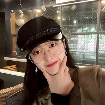 黑色毛呢貝雷帽女英倫復古秋冬韓版潮日系網紅報童帽子海軍八角帽1入
