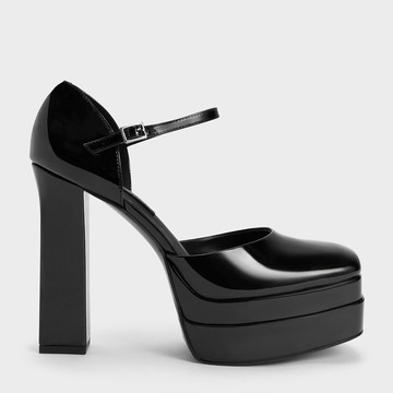 繞踝厚底粗跟鞋