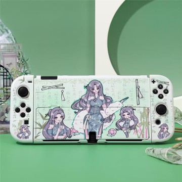 SWITCH OLED保護殼NS續航保護套底座保護殼 國風少女