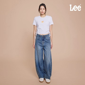 Lee 寬鬆繭型牛仔褲 女 中藍洗水 LB617090069