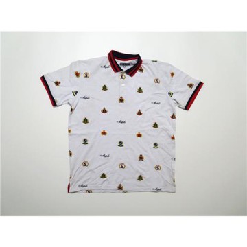 美式嘻哈hiphop街頭潮牌寬松大碼oversize滿印翻領短袖T恤polo衫