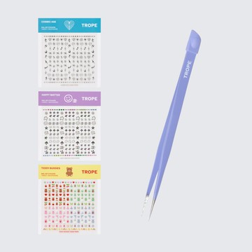 TROPE 三款美甲貼紙 + 鑷子夾 • 超值組