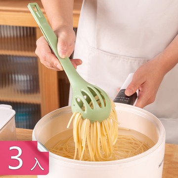 3入 荷生活 二合一廚房多功能食材夾 加長型可拆分撈麵打蛋勺