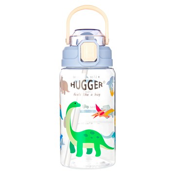 HUGGER 兒童彈蓋吸管水壺 550ml 安全Tritan材質 一鍵開啟  恐龍  1個