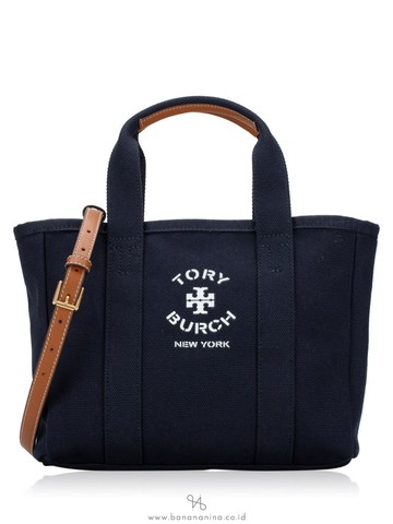 Tory Burch - 素面帆布兩用包 (深藍色)