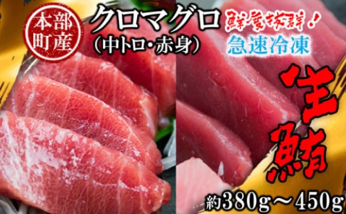 　本部町産　本マグロ（中トロ・赤身）セット 　約380g～450g