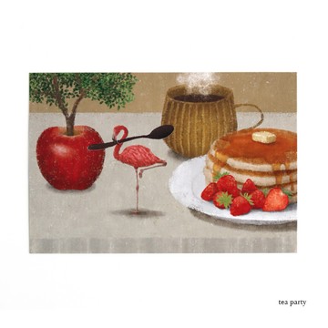 🌙【YXJ】燙金明信片 茶會｜🇯🇵日本空運｜表現社｜明信片 燙金 插畫 手繪 送禮 夜影小居