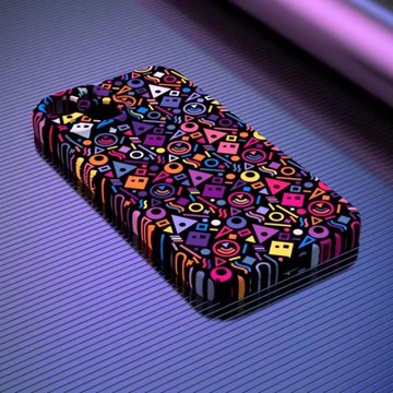 日本TOMO潮牌街頭符號彩繪圖案適用于iPhone16promax/15plus/14/13手機殼