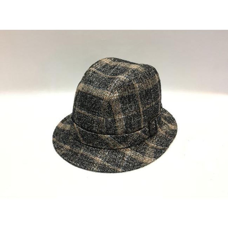 代官山) ボルサリーノ Borsalino ウールシルク チェック中折れハット