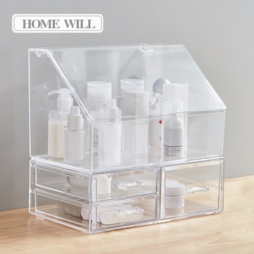 梳妝臺桌面抽屜式口紅面膜護膚品整理置物架透明網紅化妝品收納盒