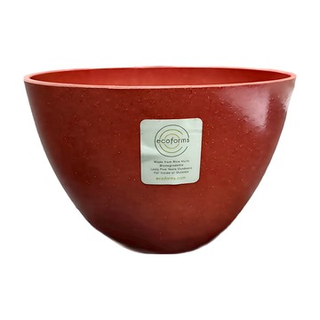 美國 Ecoforms 環保花盆 Bowl 7 碗型花盆  底(8.5cm) x 上口徑(18cm) x 高(12cm) x 水盤(14cm)  珊瑚紅  1個