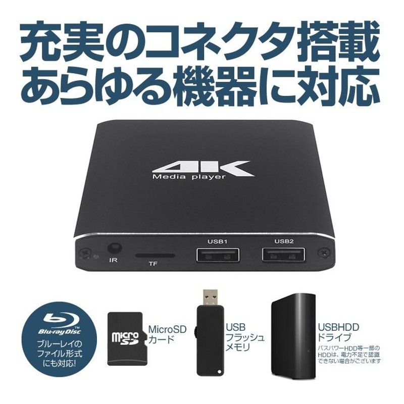 4Kメディアプレイヤー サイネージ デジタル広告 電子看板 プレゼンリモコン付属 Blu-Ray形式 MicroSD USBメモリ・HDD コンパクト  MP4K029 | LINEブランドカタログ