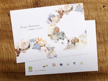 聖誕花圈明信片 - Merry Christmas&Happy New Year