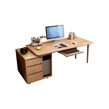 【HappyLife】實木輕奢簡約帶櫃書桌 120公分 Y11834原木