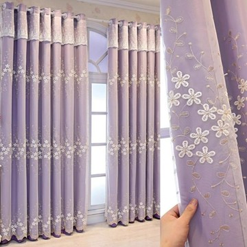 【雙層遮光】布紗一體窗簾 抹茶綠窗簾 蕾絲繡花紗 韓式窗簾 公主臥室窗簾 加襯布遮光 立體繡花工藝 營造溫馨浪漫氛圍