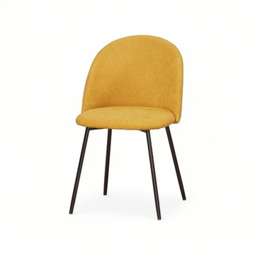 弧線柔感 微甜餐椅｜亞麻布 黃色／灰色 雙色可選