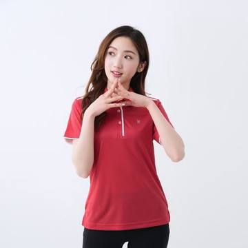 【遊遍天下】女款抗UV防曬吸濕排汗速乾機能POLO衫GS1033桔紅(M-5L )