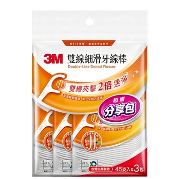 3Ｍ雙線細滑牙線棒－分享包