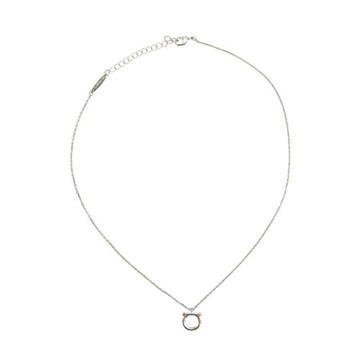 Ferragamo Gancini 品牌logo金屬項鍊(696659-銀)