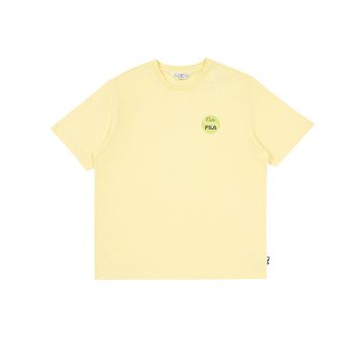 FILA 中性短袖圓領T恤-鵝黃 1TEA-1451-YE
