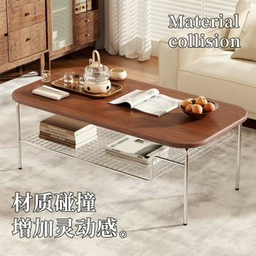 免運附發票 公司貨 復中古茶幾桌客廳出租房小戶型家用金屬可置物儲邊幾輕奢桌子 CH1031